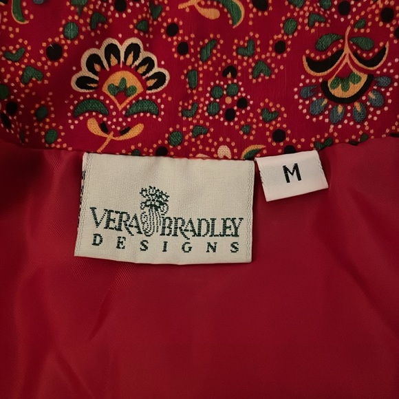 Vera Bradley Quilted Red Cotton Paisley Printed Jacket Size Medium looks new! - Picture 7 of 9